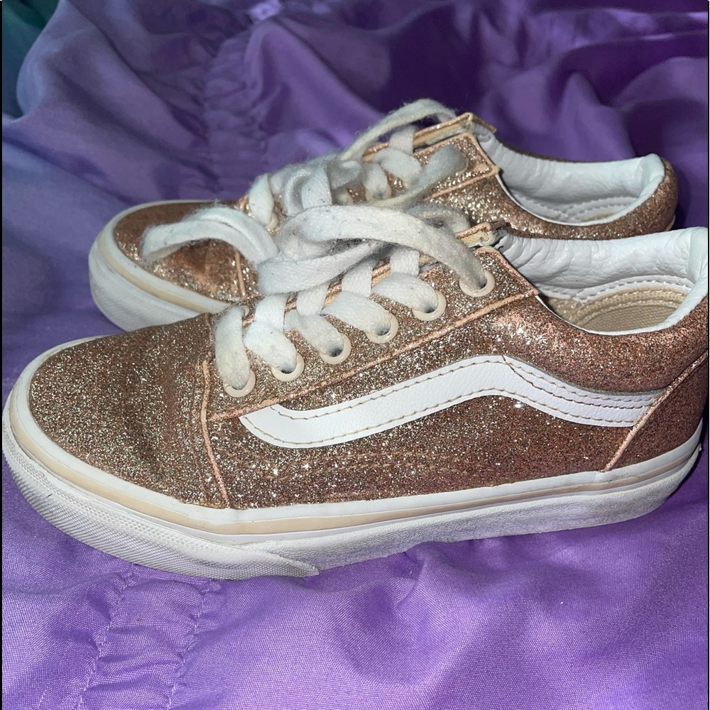 Girls size 13 gold glitter Vans.